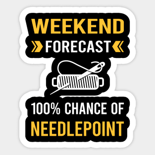 Weekend Forecast Needlepoint Canvas Work Sticker